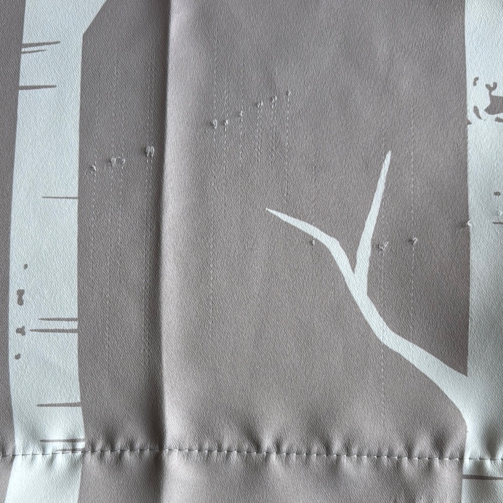 Bird on the Tree Pattern Gray Curtains - Picture 3 of 3